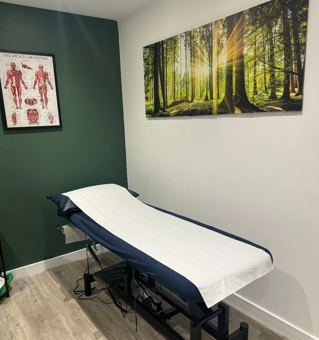 Clean private recovery space and treatment bed
